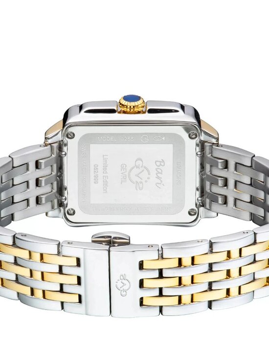 GV2 by Gevril Bari Tortoise Swiss Quartz Diamond Two Tone Bracelet Watch Limited main image 6